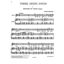 Lennox Berkeley: Three Greek Songs Op.38