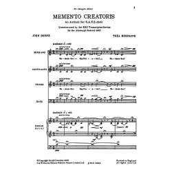 Thea Musgrave: Memento Creatoris For SATB And Organ