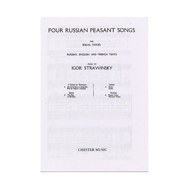 Igor Stravinsky: Four Russian Peasant Songs (Upper or Lower Voices)