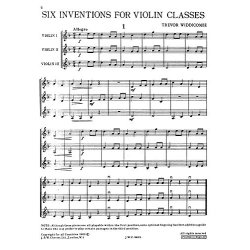 Widdicombe, T Six Inventions For Violin Classes Score And Parts