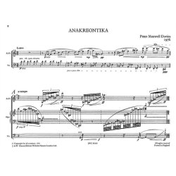 Peter Maxwell Davies: Anakreontika (Performing Score)