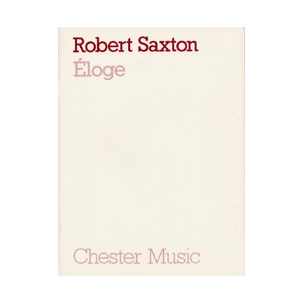 Robert Saxton: Eloge (Full Score)