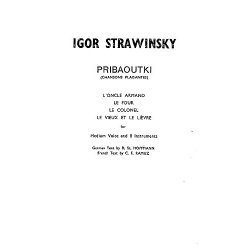 Igor Stravinsky: Pribaoutki Chansons (Miniature Score)