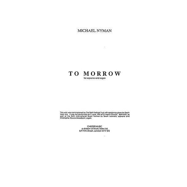 Michael Nyman: To Morrow