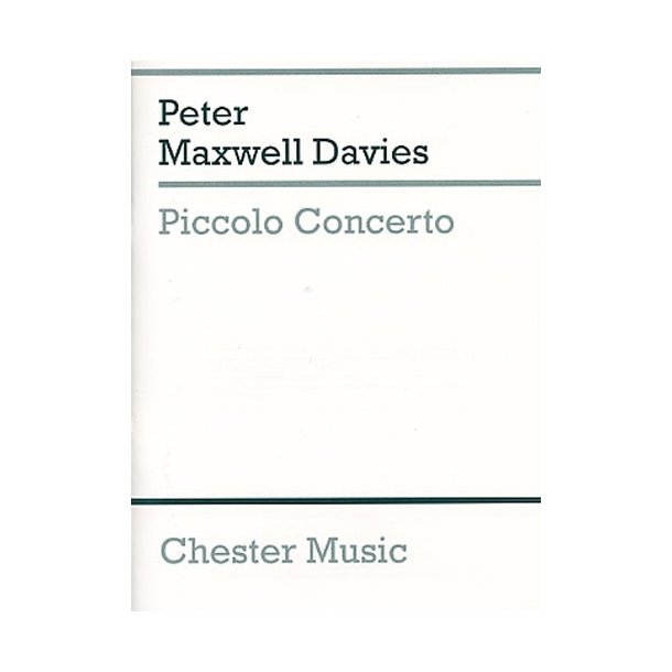 Peter Maxwell Davies: Piccolo Concerto (Study Score)