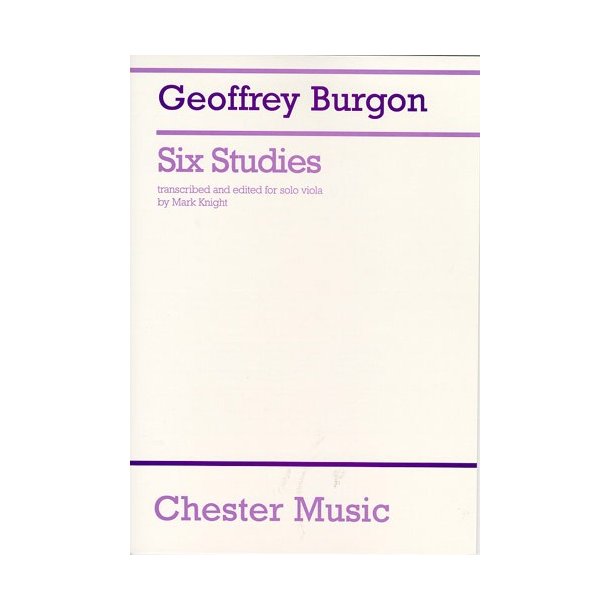 Geoffrey Burgon: Six Studies For Cello Arranged For Solo Viola