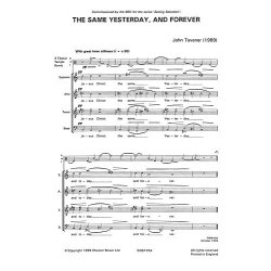 John Tavener: The Same Yesterday, Today And Forever (Score)