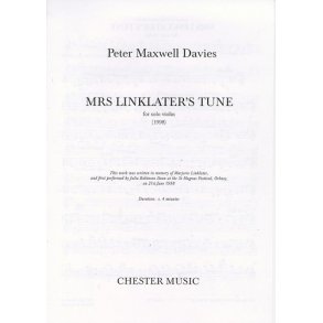 Peter Maxwell Davies: Mrs Linklater's Tune (Solo Violin)