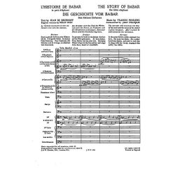 Poulenc: L'histoire De Babar (Full Score)