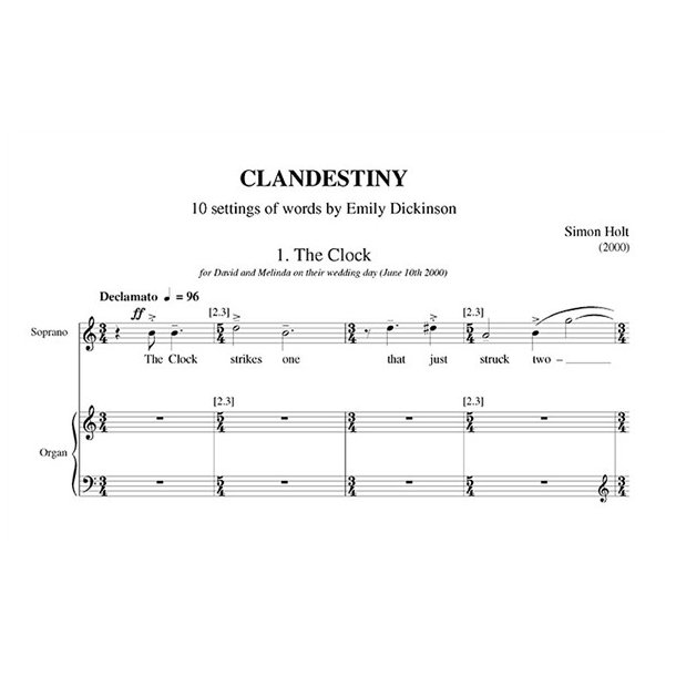 Simon Holt: Clandestiny