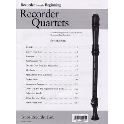 Recorder Quartets: Tenor Recorder Part
