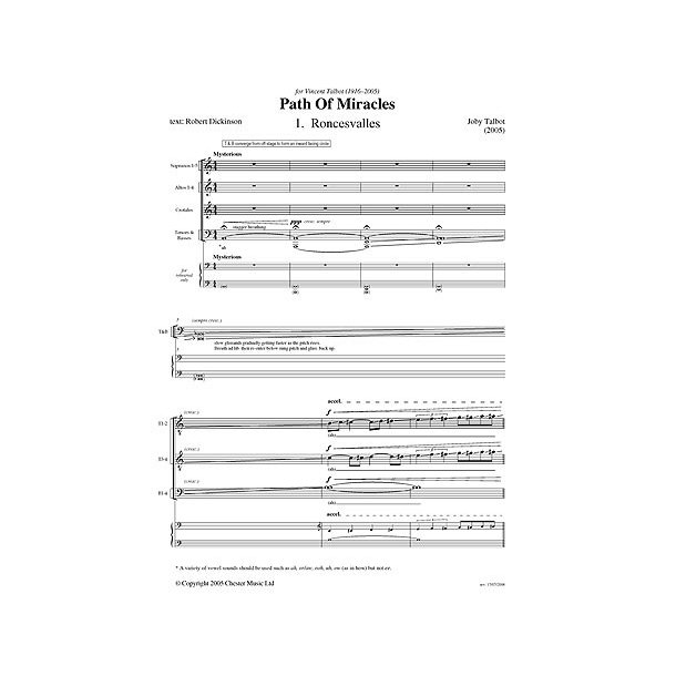 Joby Talbot: Path Of Miracles (Vocal Score)