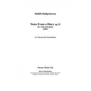 Haflidi Hallgrimsson: Notes From A Diary Op. 33