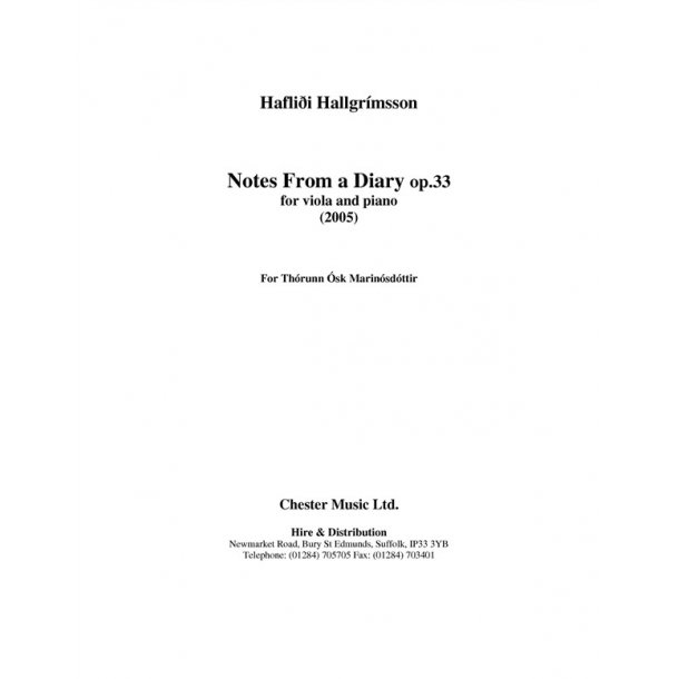 Haflidi Hallgrimsson: Notes From A Diary Op. 33