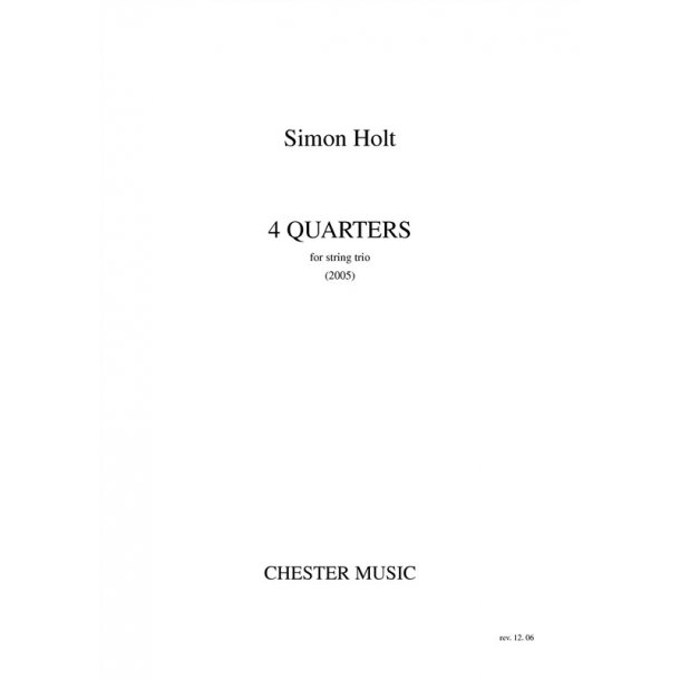 Simon Holt: 4 Quarters (Score)