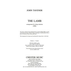 John Tavener: The Lamb - String Orchestra Version (Score and Parts)