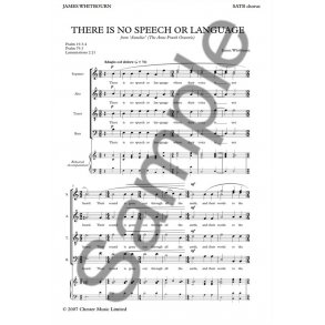 James Whitbourn: There Is No Speech Or Language