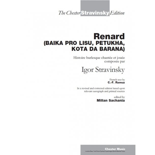 Igor Stravinsky - Renard (Vocal Score)