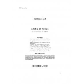 Simon Holt: A Table Of Noises (Percussion Part)