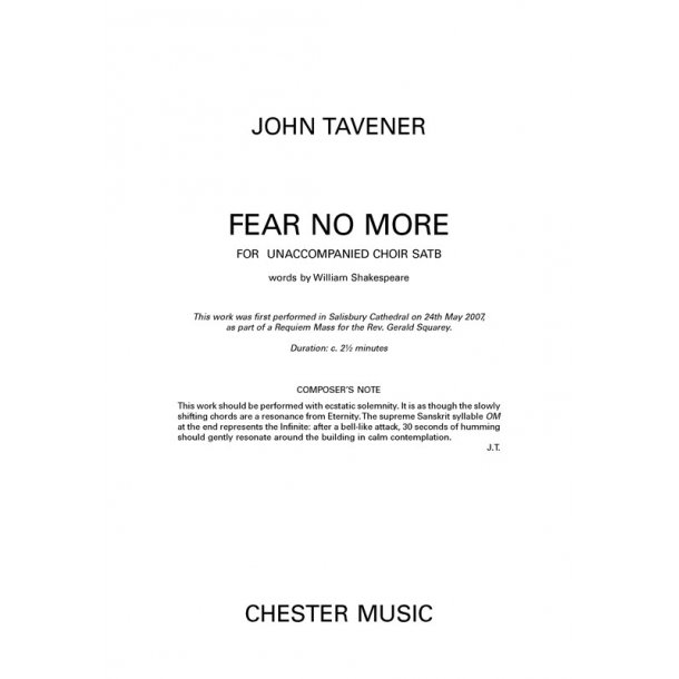 John Tavener: Fear No More