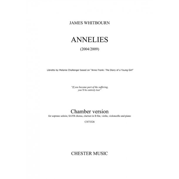 James Whitbourn: Annelies (Chamber Version) - Full Score