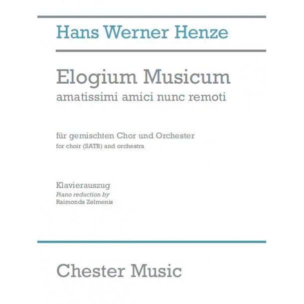Hans Werner Henze: Elogium Musicum (Vocal Score)