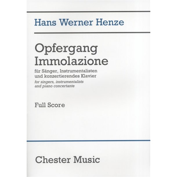 Hans Werner Henze: Opfergang Immolazione (Full Score)