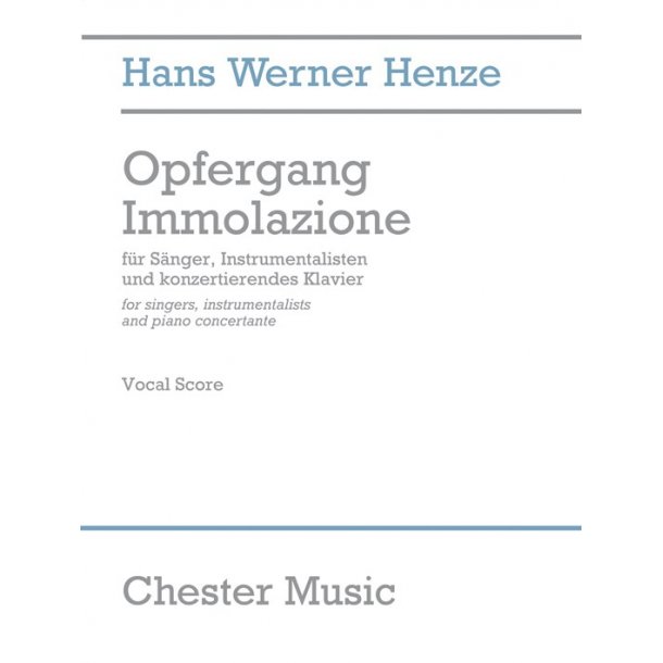 Hans Werner Henze: Opfergang Immolazione (Vocal Score)