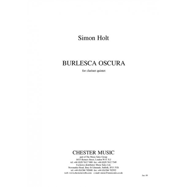 Simon Holt: Burlesca Oscura (Score)
