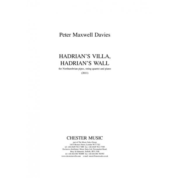 Peter Maxwell Davies: Hadrian's VIlla, Hadrian's Wall