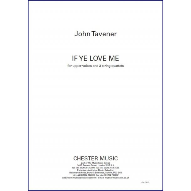 John Tavener: If Ye Love Me (Full Score)