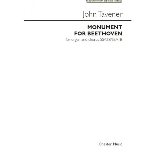 John Tavener: Monument For Beethoven