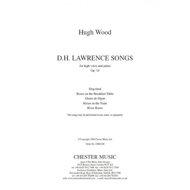 Hugh Wood: D.H. Lawrence Songs Op.14