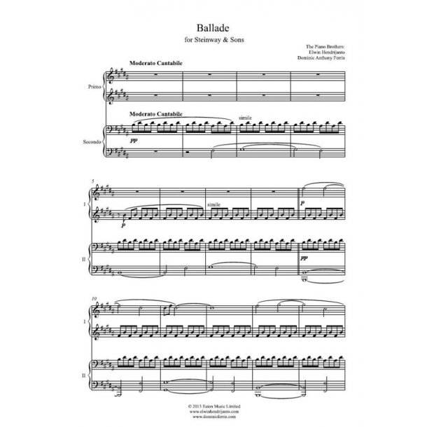 Dominic Ferris & Elwin Hendrijanto: Ballade - For Steinway & Sons