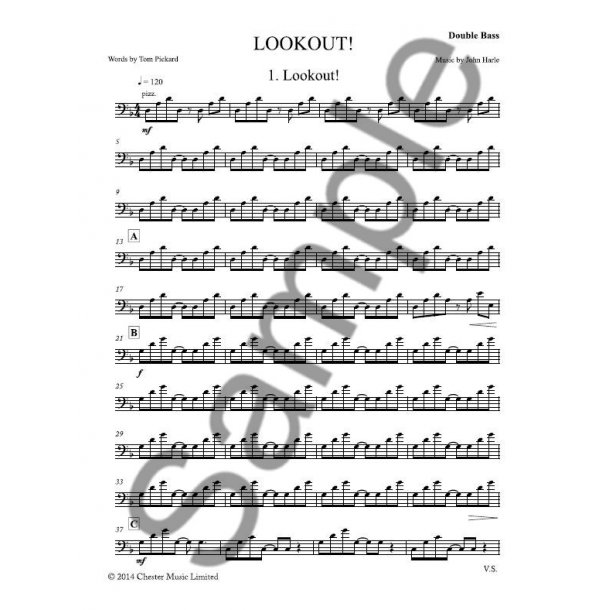 John Harle: Lookout! (Soprano Saxophone And Double Bass Parts)