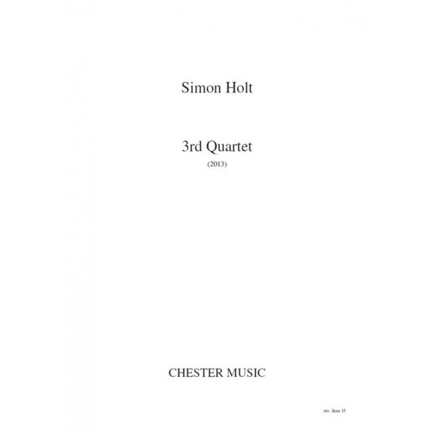 Simon Holt: 3rd Quartet (Score)