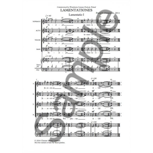 Pawe&#322; &#321;ukaszewski: Lamentationes