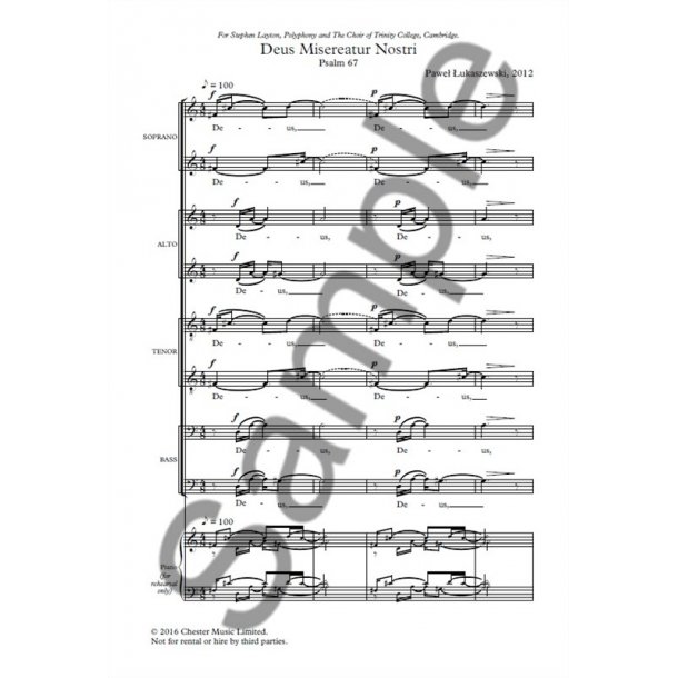 Pawe&#322; &#321;ukaszewski: Deus Misereatur Nostri