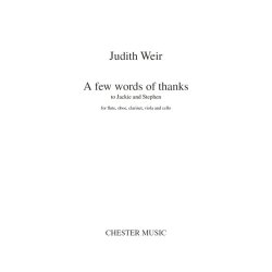 Judith Weir: A Few Words Of Thanks (Score/Parts)