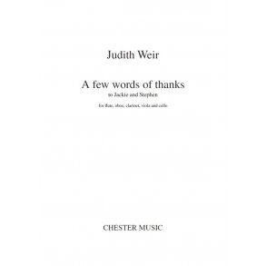 Judith Weir: A Few Words Of Thanks (Score/Parts)