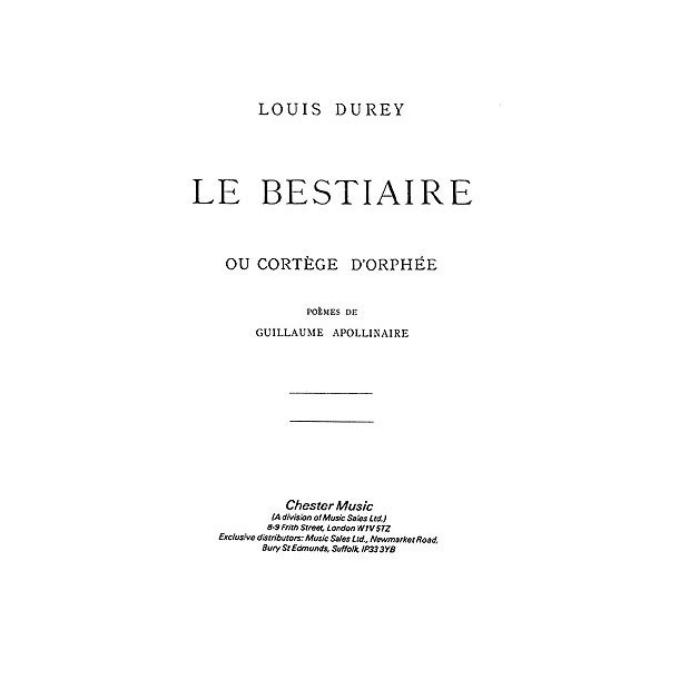 Louis Durey: Le Bestiaire