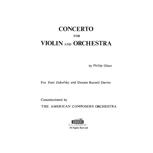 Philip Glass: Violin Concerto