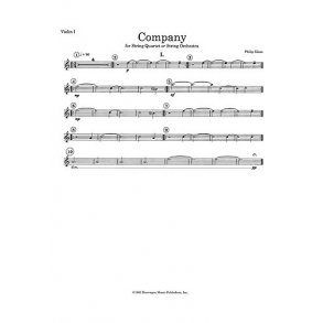 Philip Glass: String Quartet No.2 'Company' (Set Of Parts)