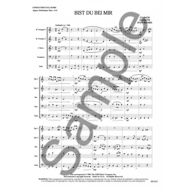 J.S. Bach: Bist Du Bei Mir (Brass Quintet)