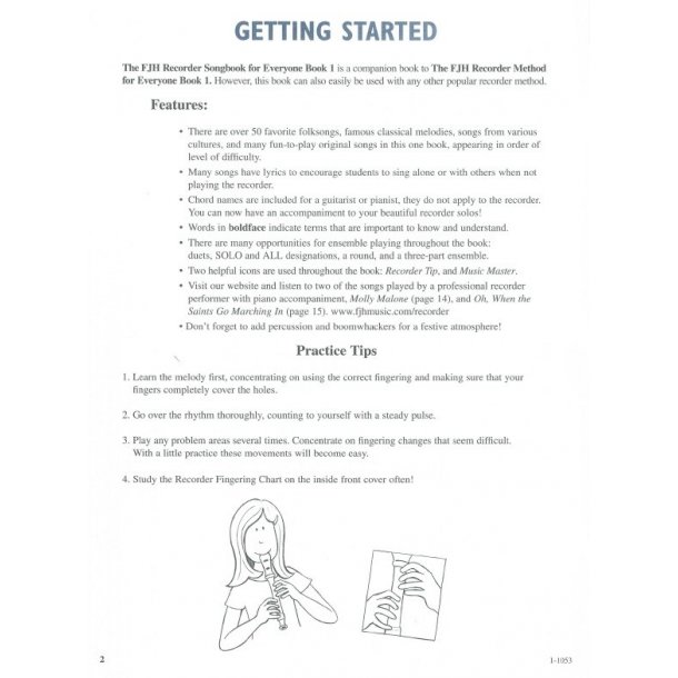 Fjh Recorder Songbook Everyone 1 Bk