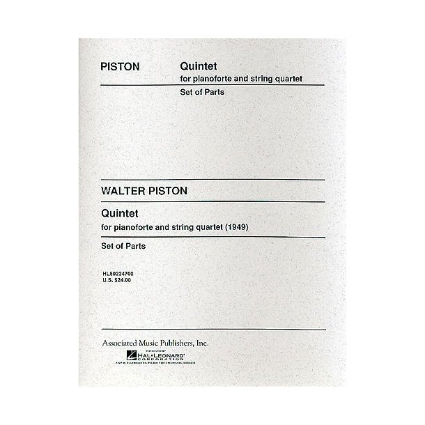 Walter Piston: Piano Quintet (Score/Parts)