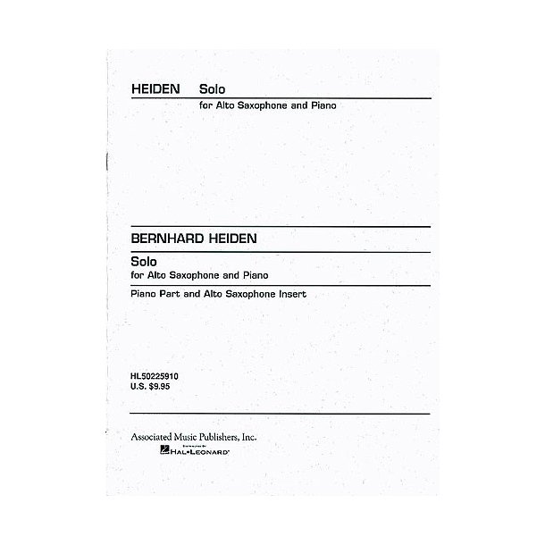 Bernhard Heiden Solo Alto Sax Piano