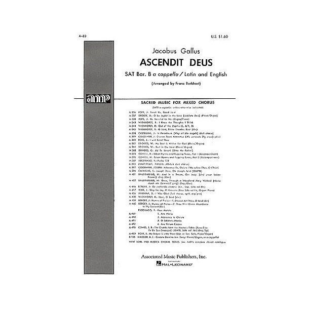 Jakobus Gallus: Ascendit Deus (God Goes Up On High)