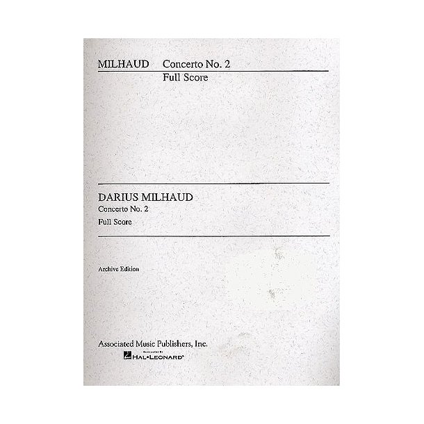 Darius Milhaud: Cello Concerto No.2 (Study Score)