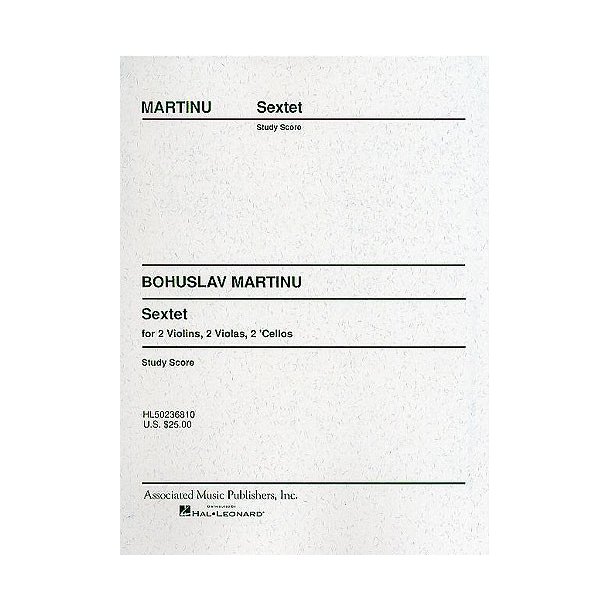 Bohuslav Martinu: Sextet (Miniature Score)